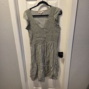 LOFT Gray Patterned Dress